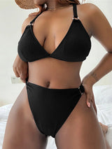 0XL 4XL Ribbed Bikini Large Size Swimwear Plus