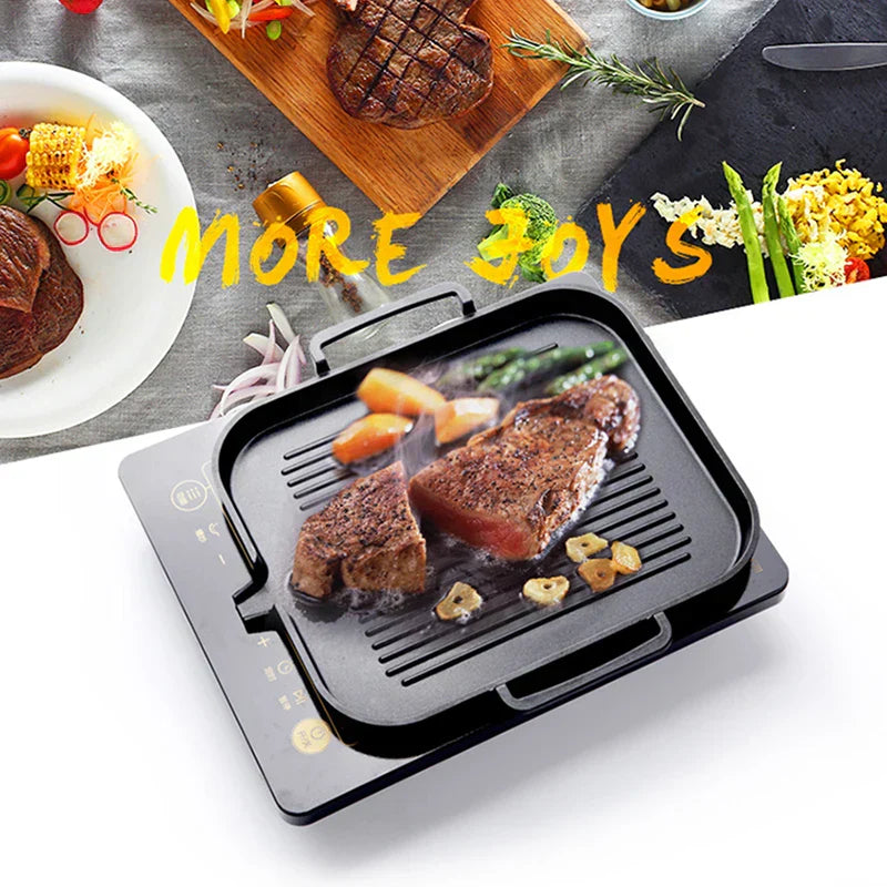 1 Set Aluminum Frying Pan Non-stick Barbecue Frying