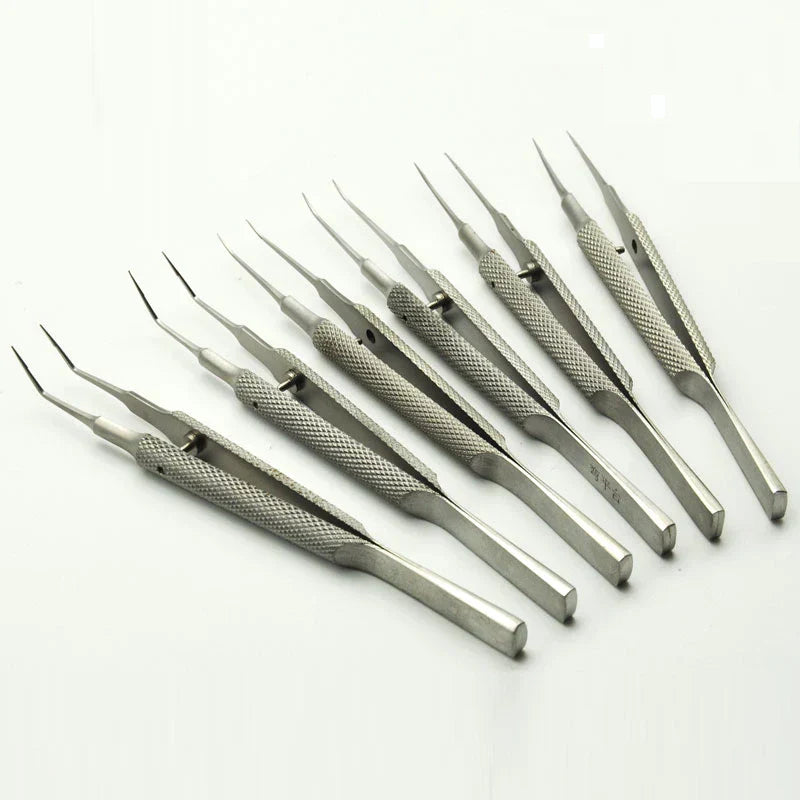 11cm Stainless Steel Round Handle Micro Tweezers Eyelid