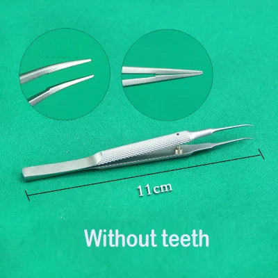 11cm Stainless Steel Round Handle Micro Tweezers Eyelid