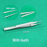 11cm Stainless Steel Round Handle Micro Tweezers Eyelid