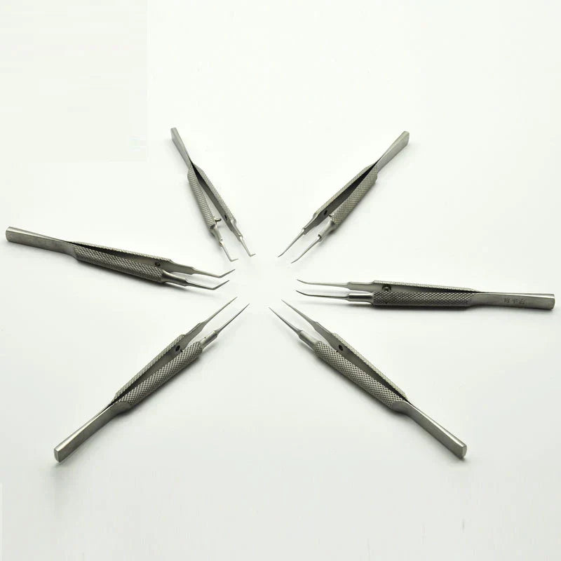 11cm Stainless Steel Round Handle Micro Tweezers Eyelid