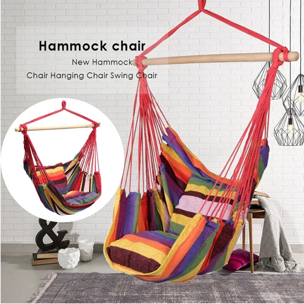 120KG Garden Hanging Chair Fabric Camping Rope Bed