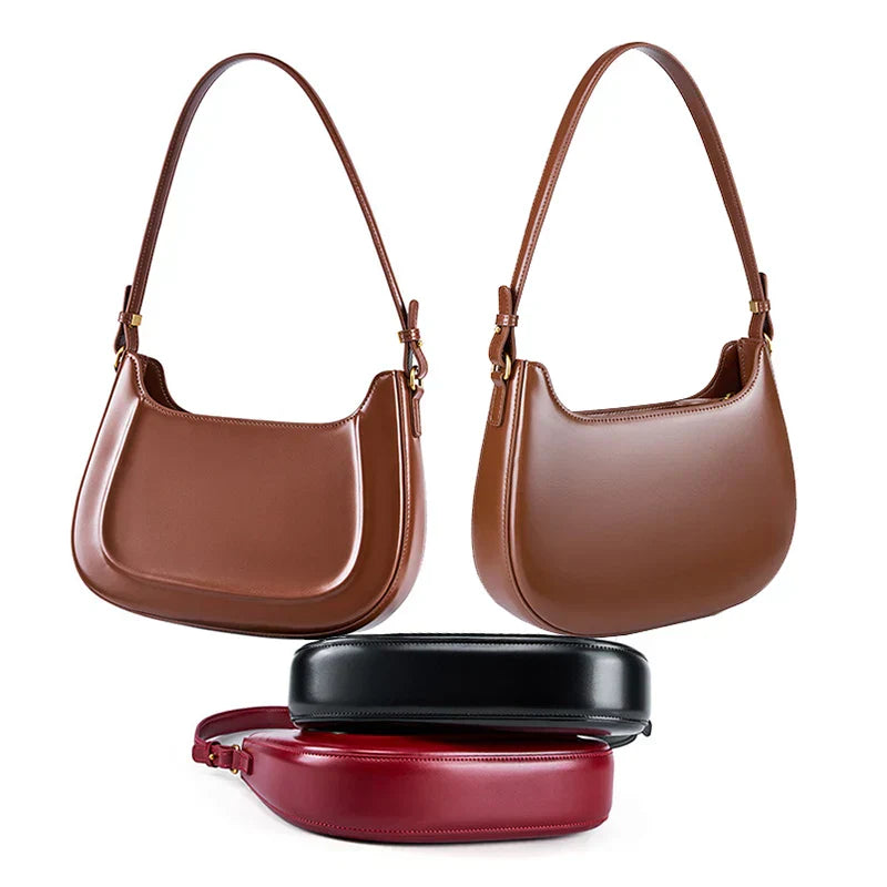 2024 New Arrival Women's Leather Underarm Saddle Bag