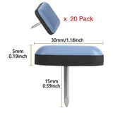 20pcs 16/22/25/30mm Rectangle Chair Foot Sliders Nail on