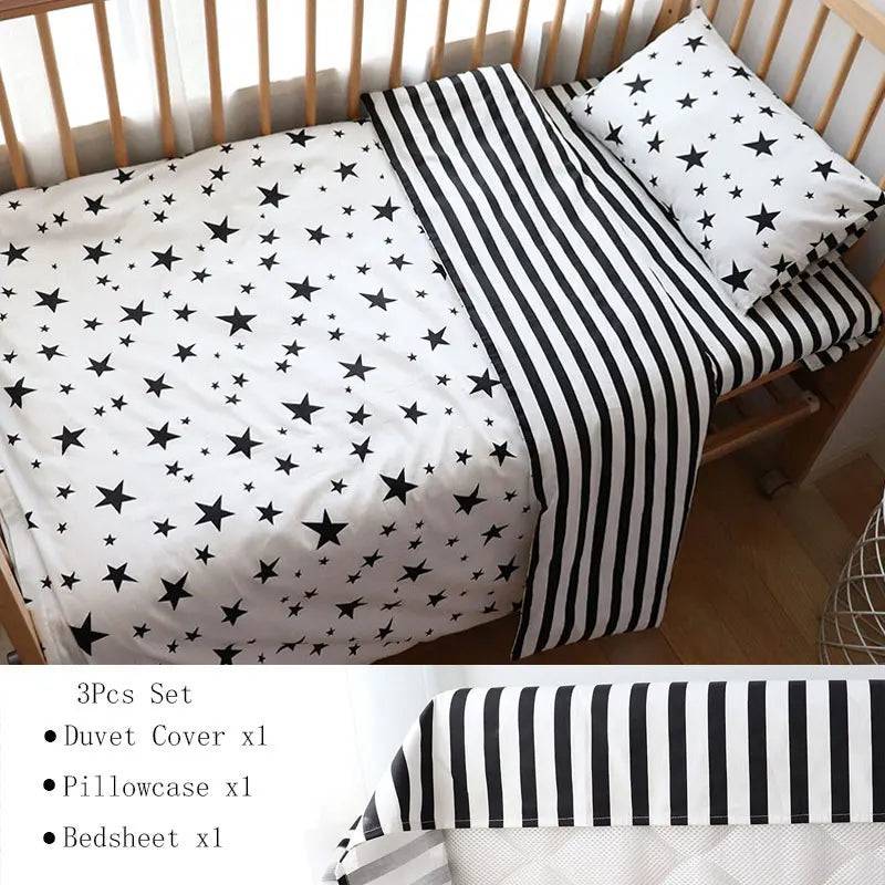 3Pcs Baby Bedding Set Newborns Star Pattern Kid