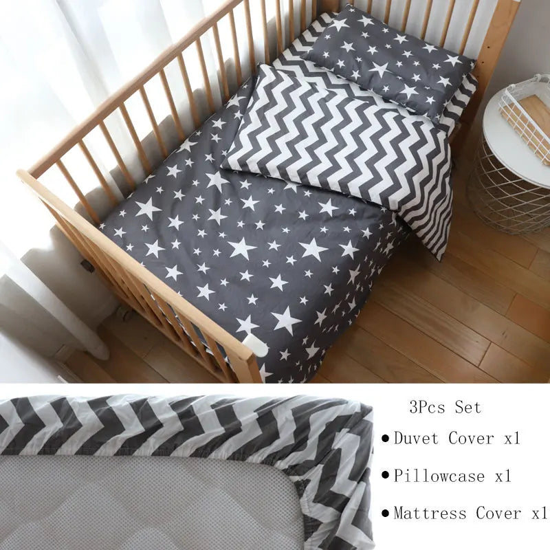 3Pcs Baby Bedding Set Newborns Star Pattern Kid