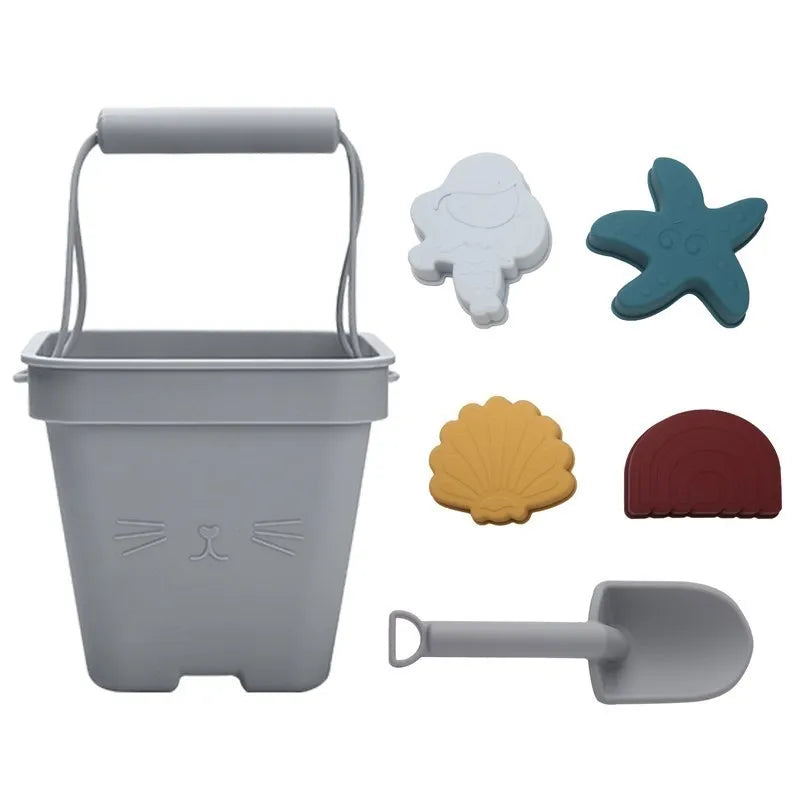 6PCS Silicone Children Beach Baby Toys Bucket Children