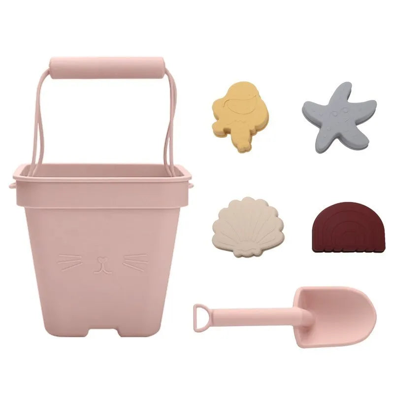 6PCS Silicone Children Beach Baby Toys Bucket Children