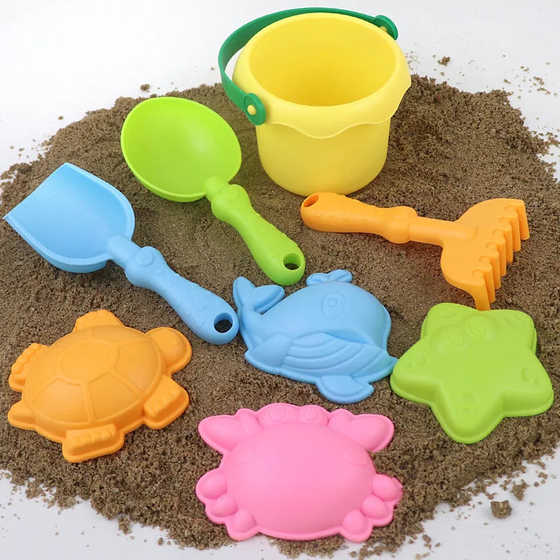 6Pcs/Set Silicone Beach Sensory Bucket Toy Animal Model