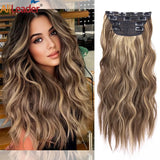 4Pcs/Set 20Inch Synthetic Hair Clip In Long Wavy