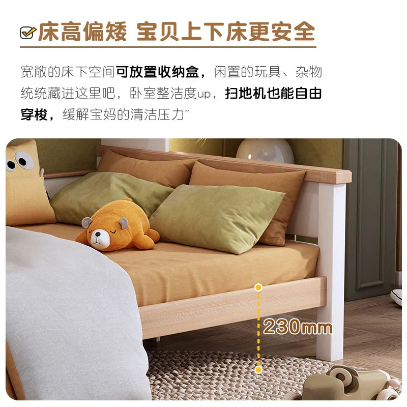 All-solid wood children ;s bed boy tatami combination