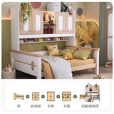 All-solid wood children ;s bed boy tatami combination