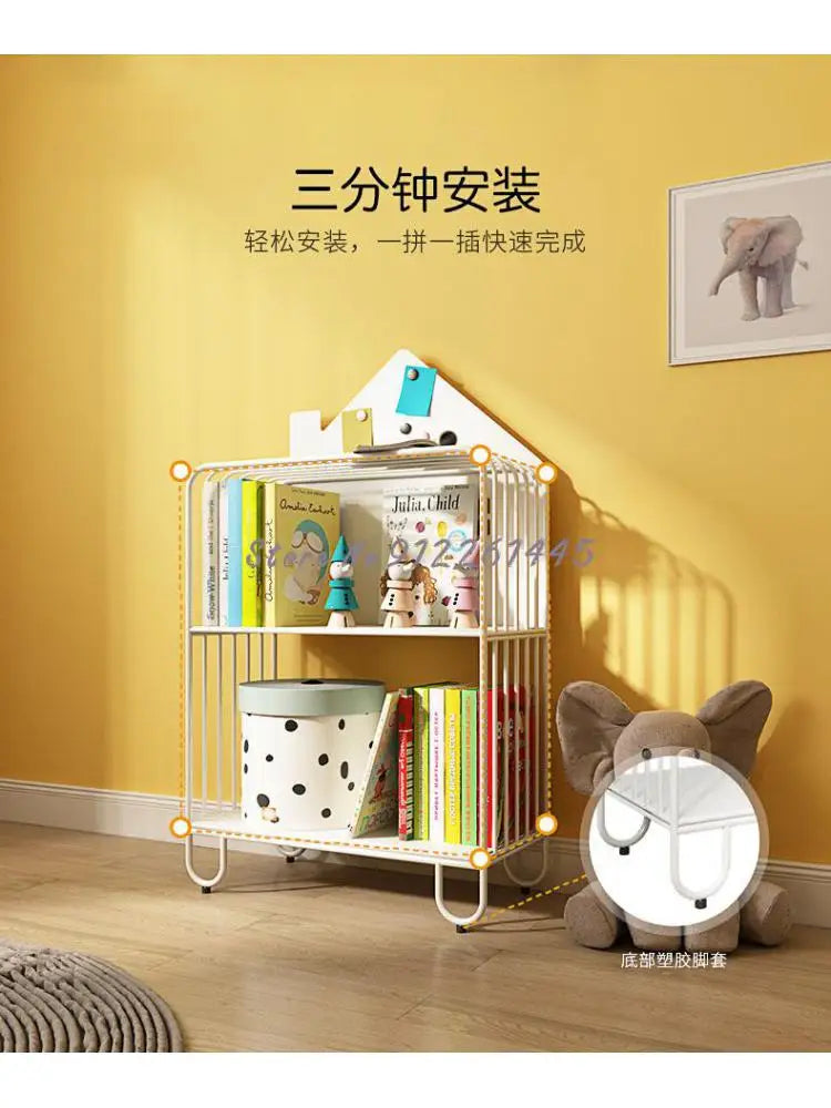 Children&#39;s Bookshelf Storage Integrated Floor Small Baby Picture