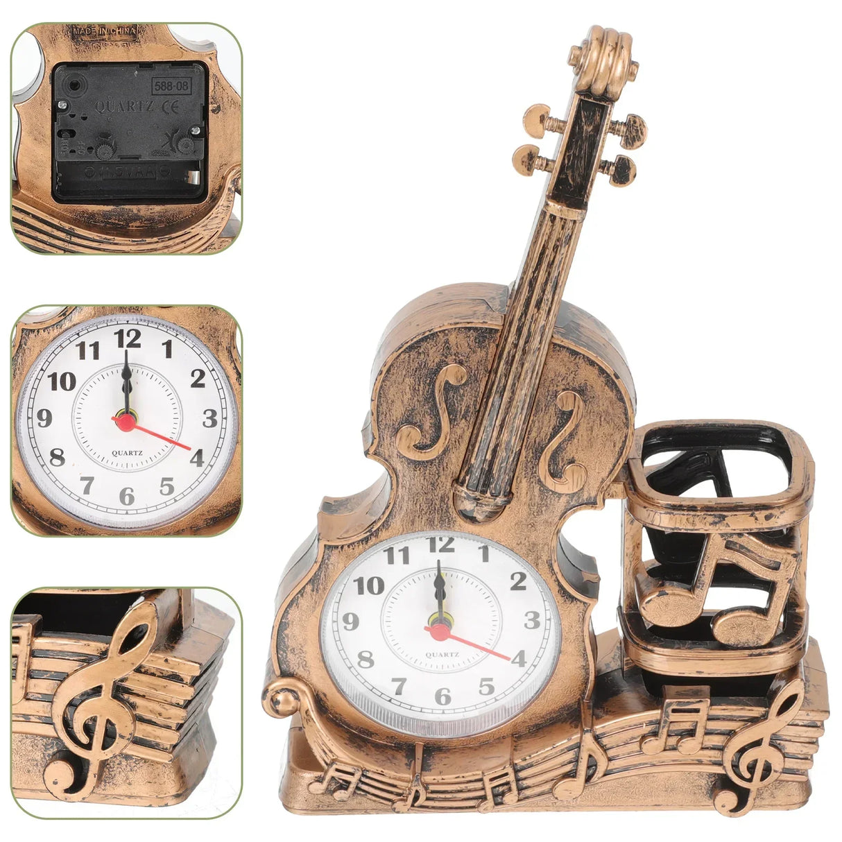 Desktop Decoration Pen Holder Bookcase Shelf Clock Violin Tabletop Finger Tape Children’s Toys