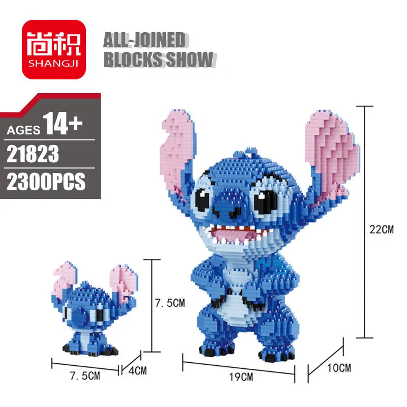 2300Pcs+ Mini Bricks Toys Stitch Diamond Building Block