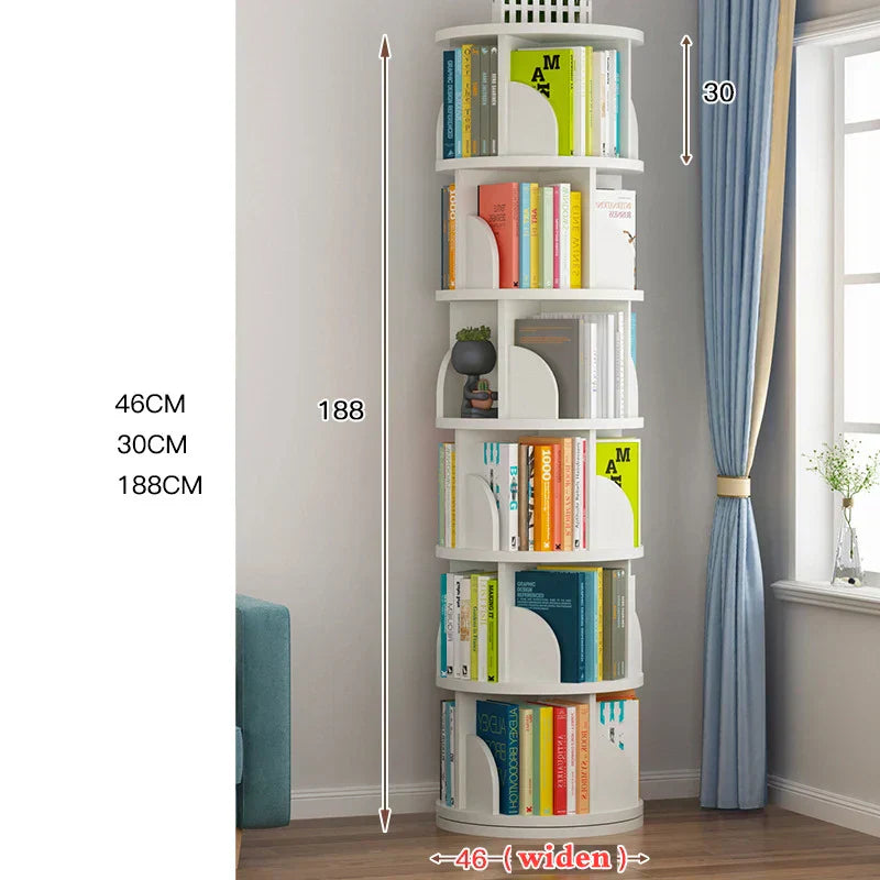 360° Rotating Children's Bookshelf with 6 Shelves