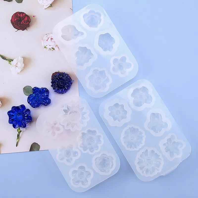 3D Flower Shaped Silicone Molds Candy Epoxy Resin