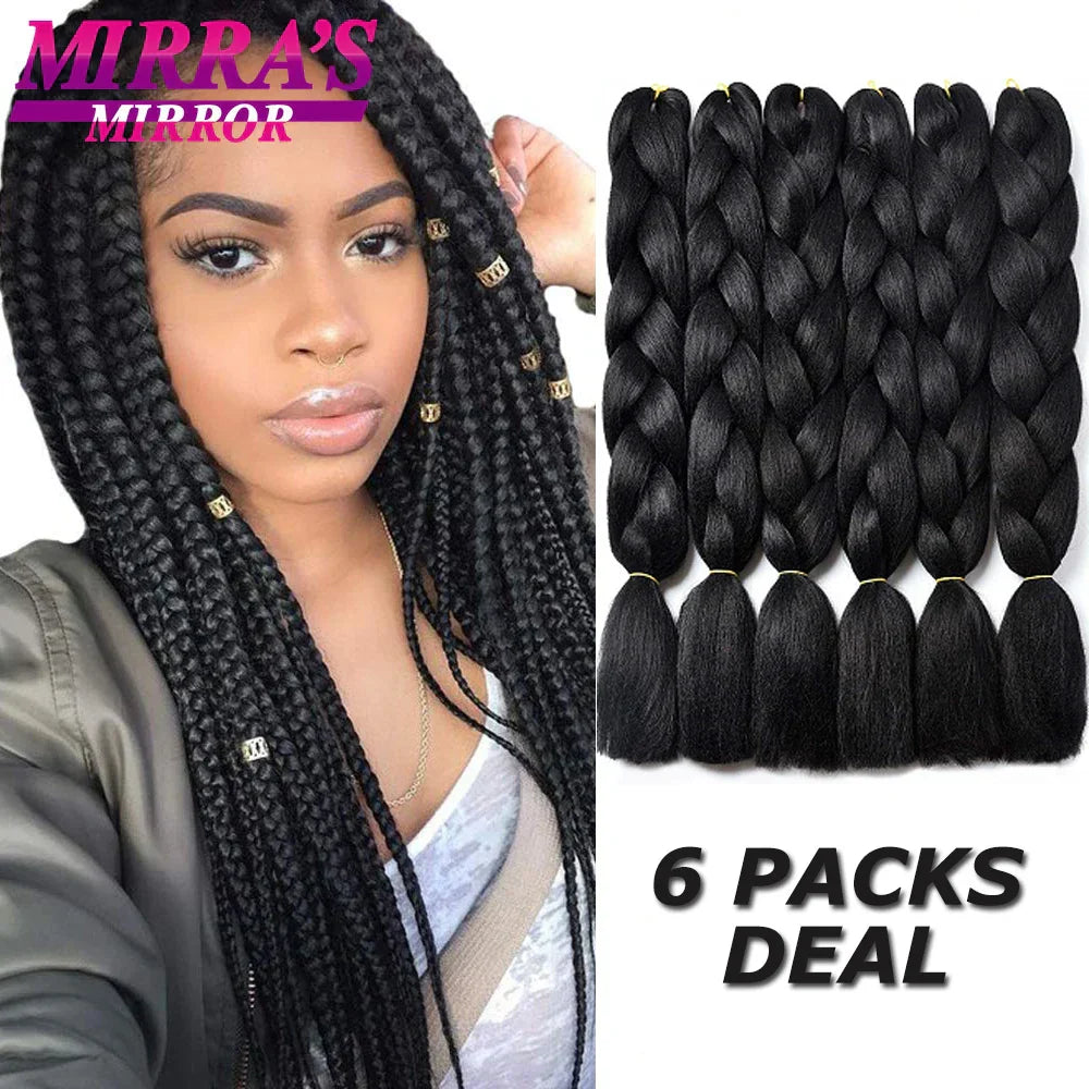 24" Jumbo Braids Synthetic Hair - Ombre Box Braids