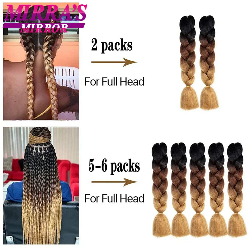 6 Bundles Jumbo Braiding Hair Extensions 24 Inch