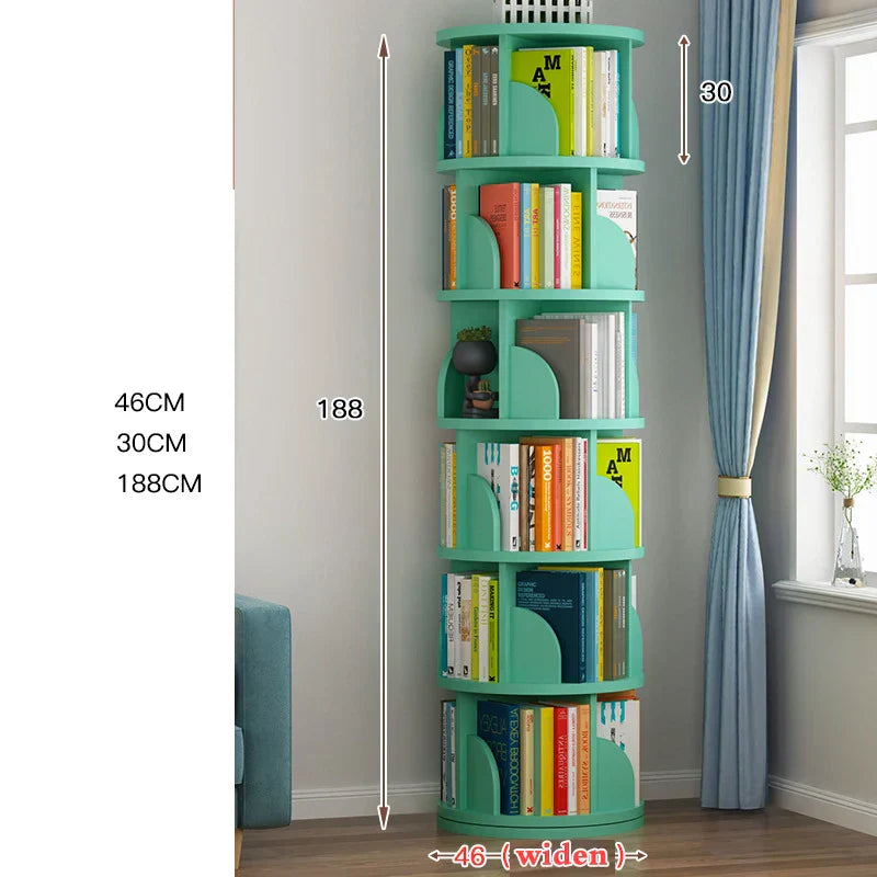 360° Rotating Children's Bookshelf with 6 Shelves