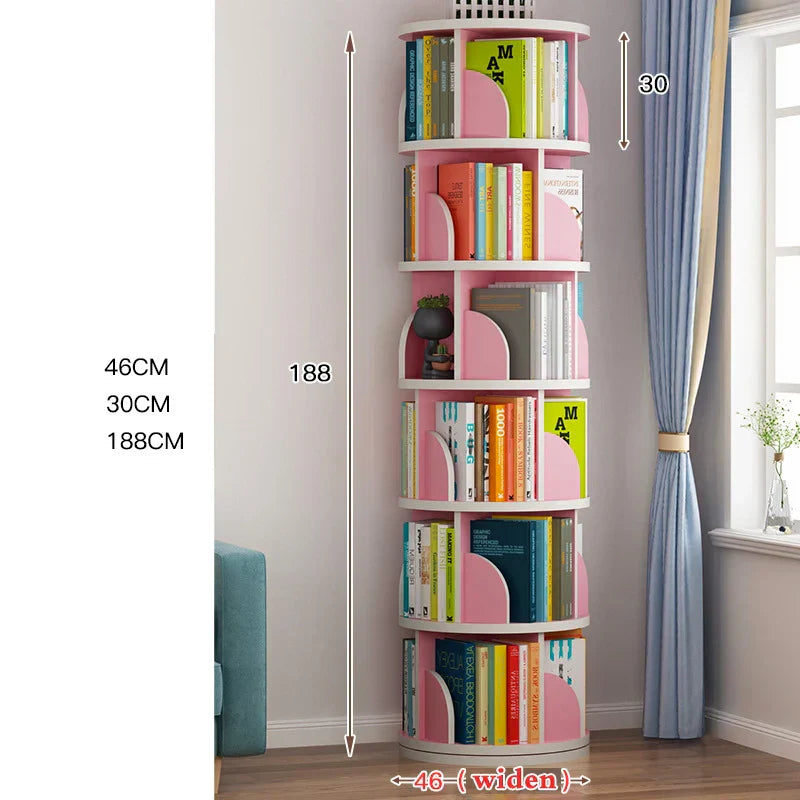 360° Rotating Children's Bookshelf with 6 Shelves