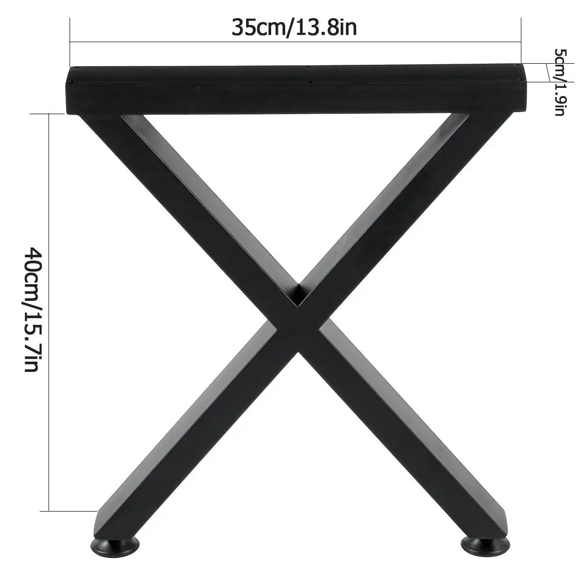 2pcs 40cm/71cm Wrought Iron Table Legs Metal X-Shape