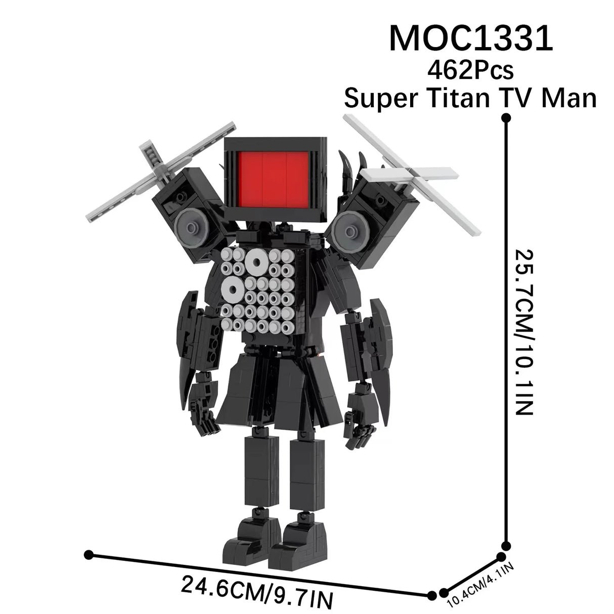 1-5PCS Skibidi Toilet Man vs Monitor Building Block