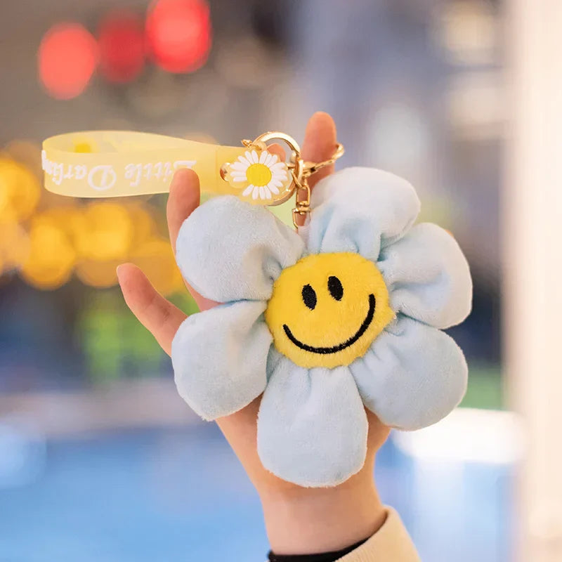 15cm Smiling Sunflower Plush Pendant Colorful Plant Flower