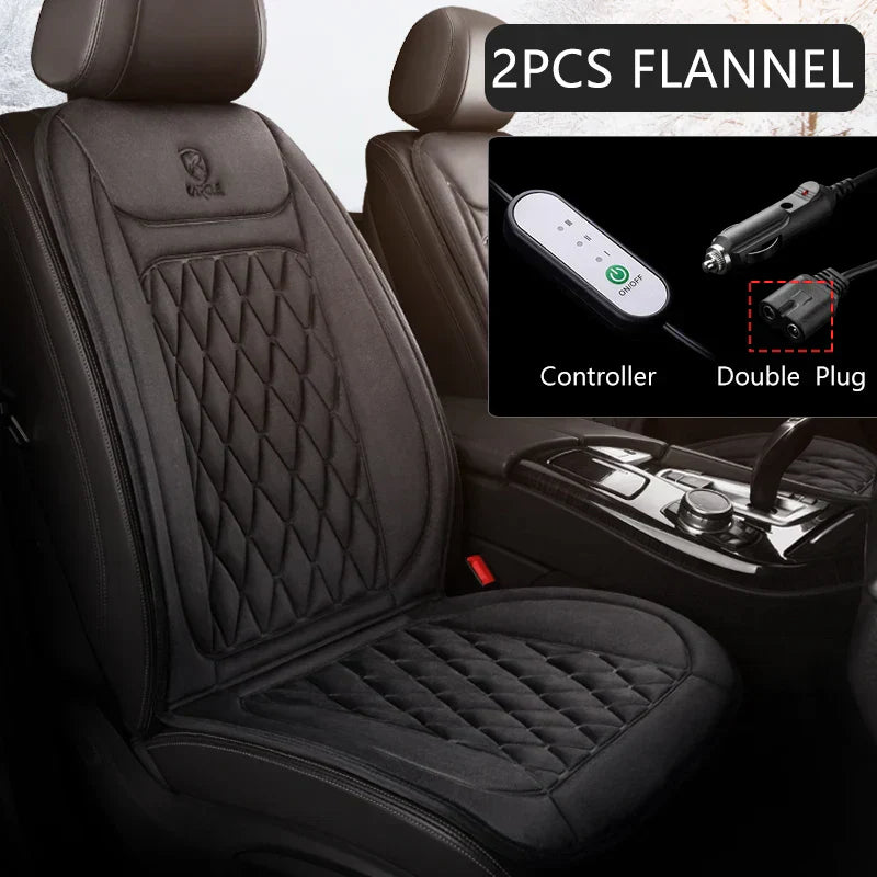 12V Heated Car Seat Cushion Cloth/Flannel Car Seat