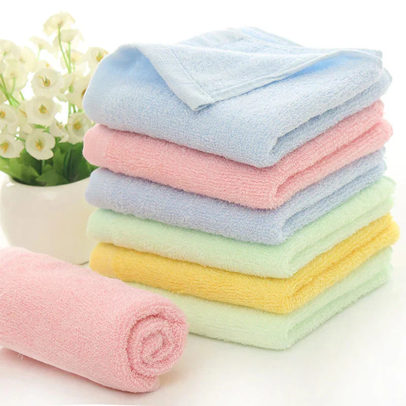 10 Pcs/Set Bamboo Fiber Face Towel 25x50cm Soft