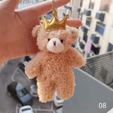 12cm Cute Bear Plush Keyring Pendant Soft Stuffed