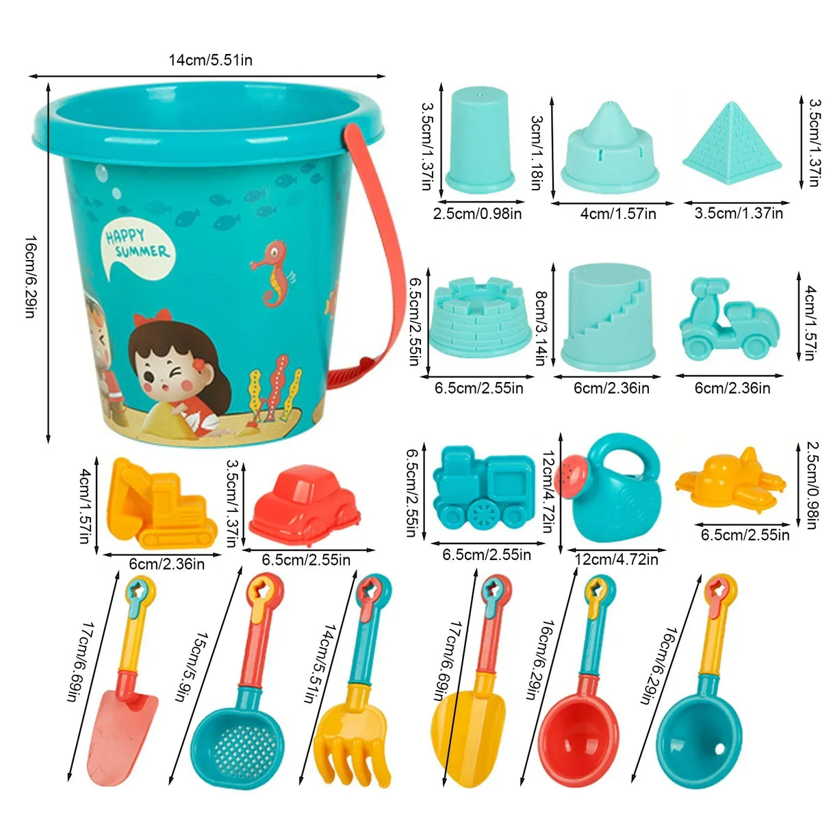 18PCS Summer Beach Toys Kids Sand Set Beach