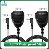 2PCS Baofeng Walkie Talkie Speaker Mic Waterproof PTT