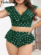 0XL 4XL Polka Dots Bikini Large Size Swimwear