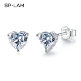 1CT Moissanite Earrings Heart Created Diamond Stone Genuine