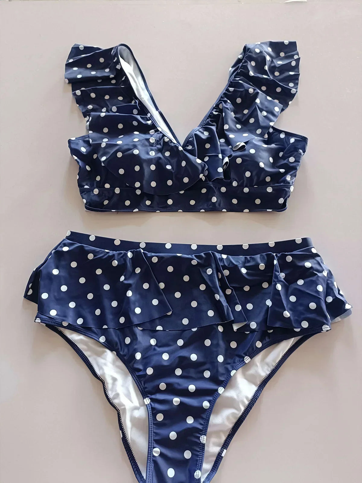 0XL 4XL Polka Dots Bikini Large Size Swimwear