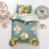 3Pcs Cartoon Cotton Crib Bed Linen Kit Baby