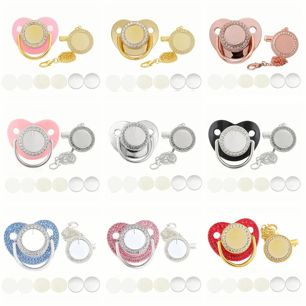 10Pcs/set Blank Baby Pacifier Clips Sublimation Custom Nipple