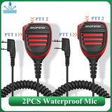 2PCS Baofeng Walkie Talkie Speaker Mic Waterproof PTT