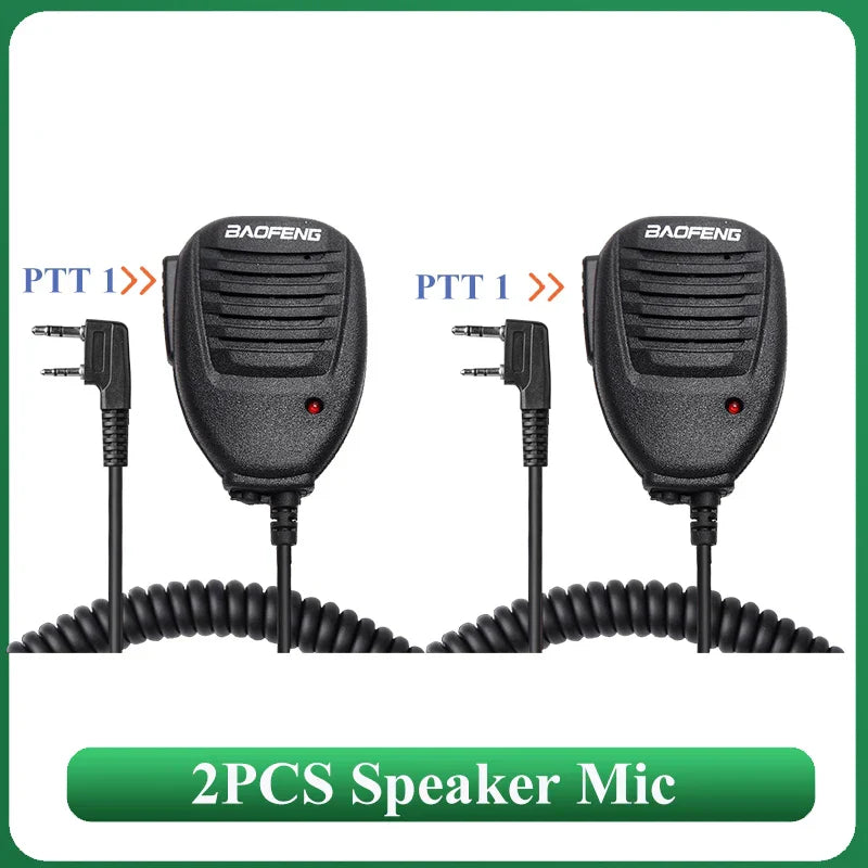 2PCS Baofeng Walkie Talkie Speaker Mic Waterproof PTT