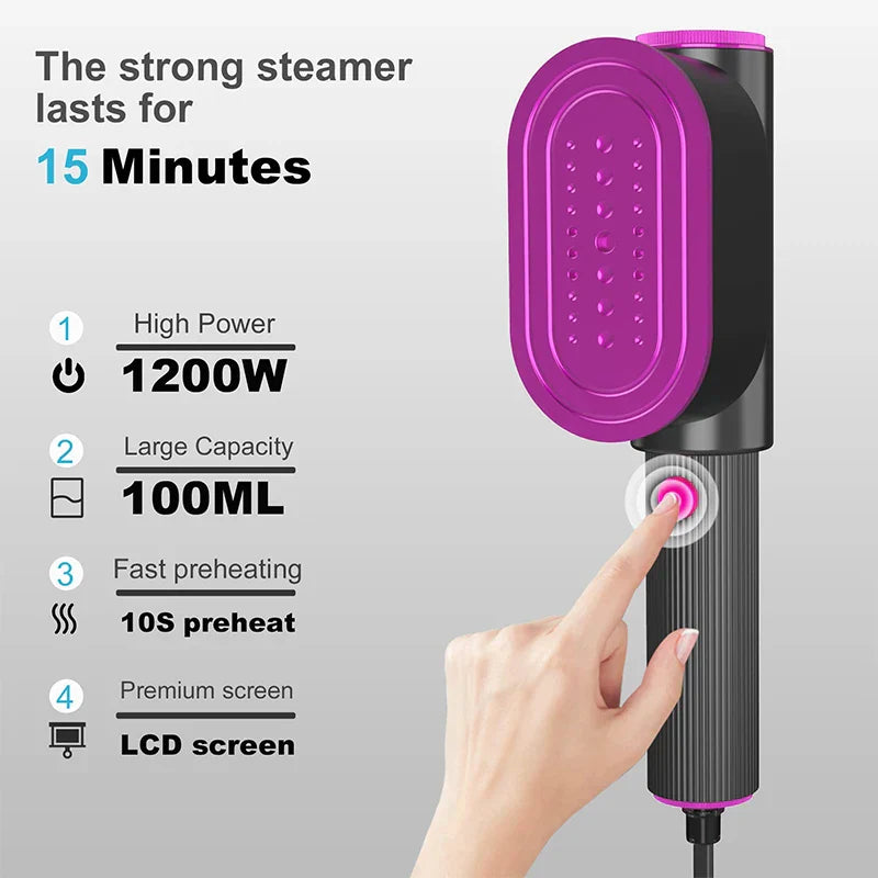 1200W Foldable Handheld Garment Steamer Portable Electric Steam