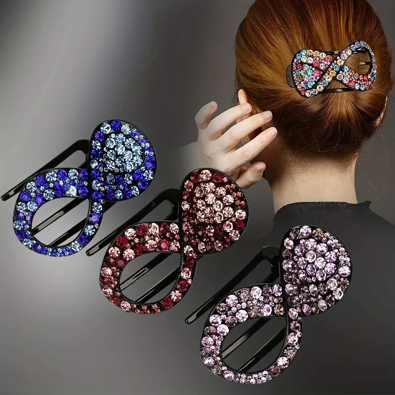 1pcs Elegant Hair Claw Clip Rhinestone Crab Clip