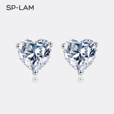 1CT Moissanite Earrings Heart Created Diamond Stone Genuine