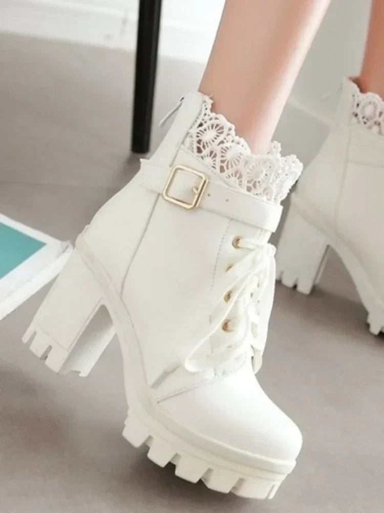 2023 Great Quality Block High Heels Women Ankle