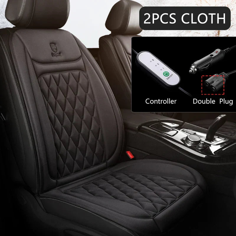 12V Heated Car Seat Cushion Cloth/Flannel Car Seat