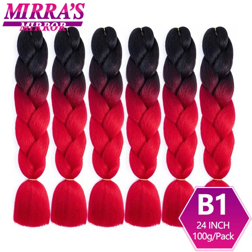 24" Jumbo Braids Synthetic Hair - Ombre Box Braids