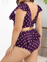 0XL 4XL Polka Dots Bikini Large Size Swimwear