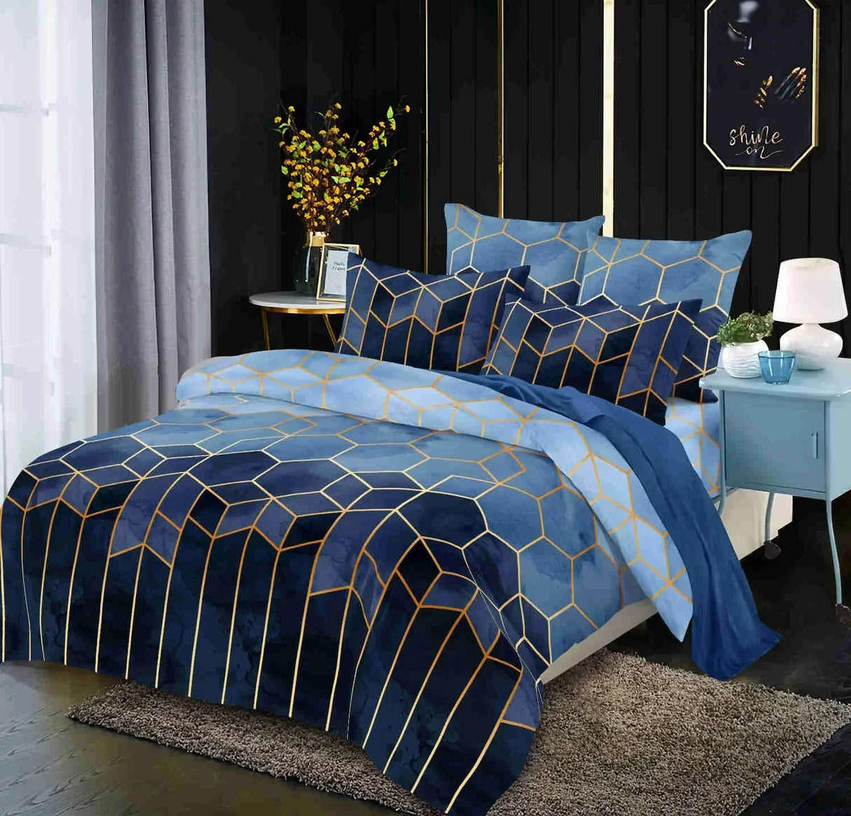 2/3 Pcs Luxury Duvet Cover Set Fashion Geometry