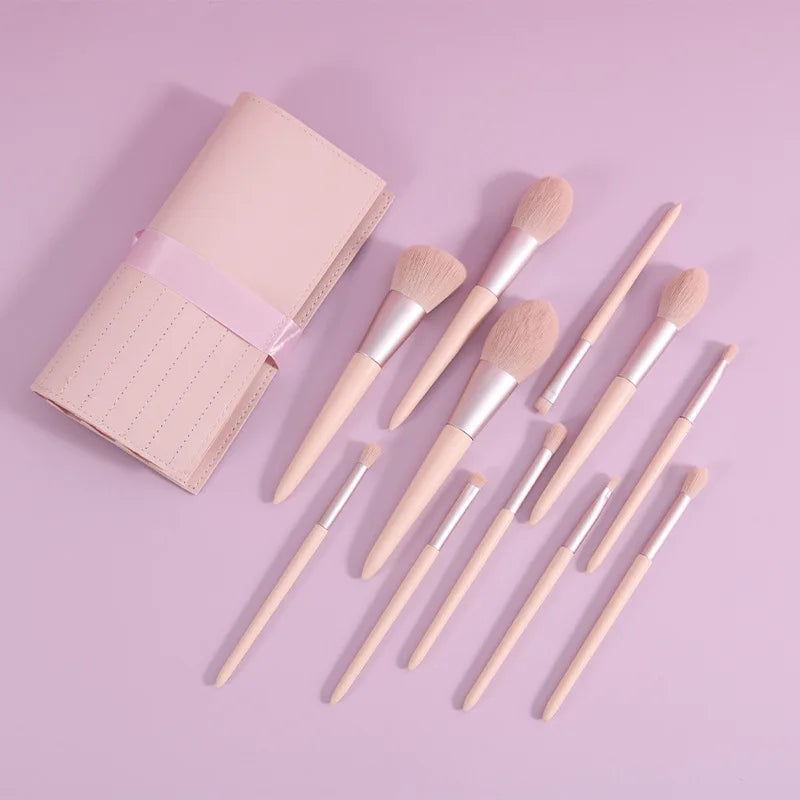 11PCS Makeup Brush Set Pink Girl Super Soft